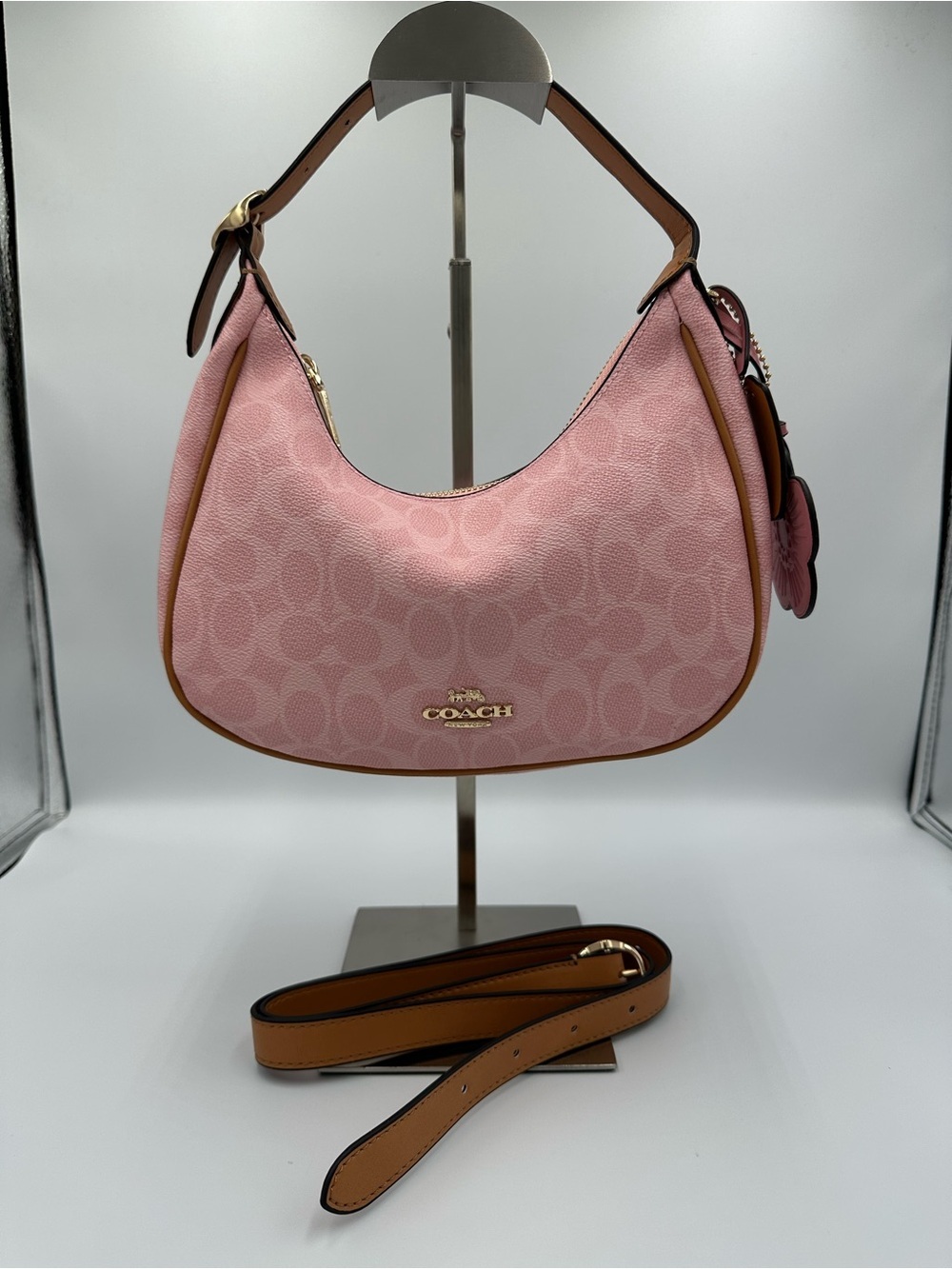 Coach Emily Shoulder Bag CDW86 Powder Pink Charms New